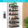 Magnetic fridge spice rack organizer mounted on refrigerator for small kitchen storage